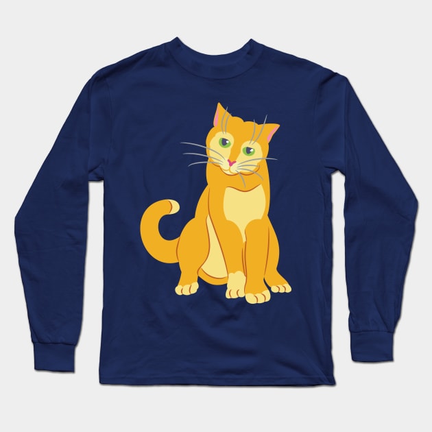 Yellow Tom Cat Long Sleeve T-Shirt by evisionarts